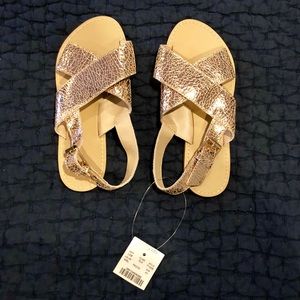 J. Crew crewcuts rose gold metallic sandals